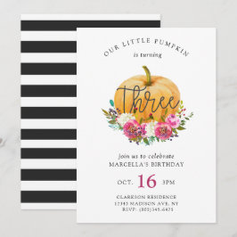 Invitación Nuestro pequeño calabaza tercer cumpleaños