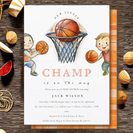 Invitación Nuestro pequeño campeón de Basketball Baby Shower