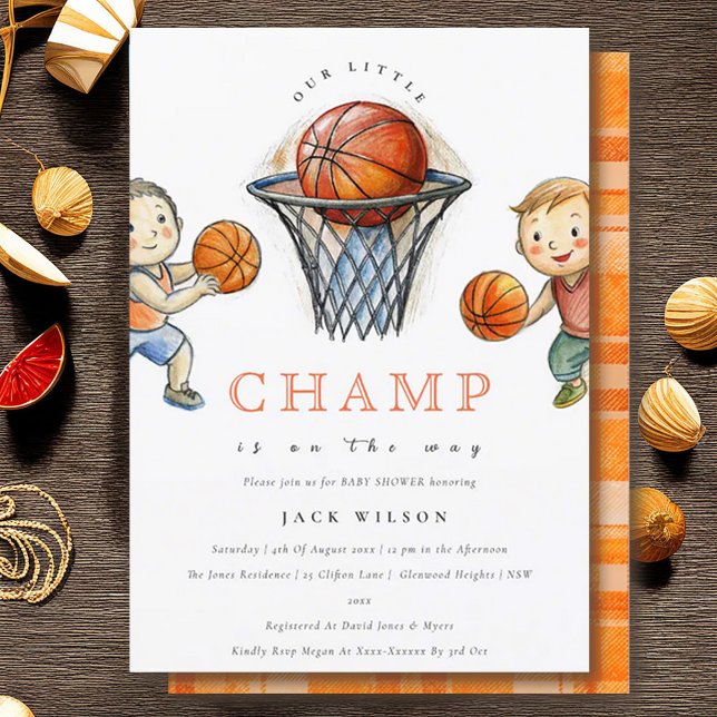 Invitación Nuestro pequeño campeón de Basketball Baby Shower (Subido por el creador)