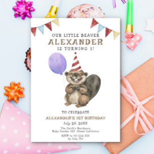 Invitación Nuestro pequeño castor está cumpliendo un año Fies