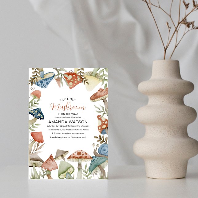 Invitación ¡Nuestro pequeño champiñón está en camino! Baby Sh (Subido por el creador)