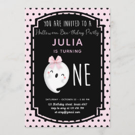 Invitación Nuestro pequeño Chica Boo Primer Cumpleaños