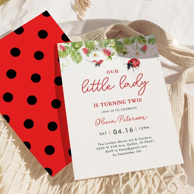 Invitación Nuestro pequeño Chica de Ladybug Fiesta de cumplea (Subido por el creador)