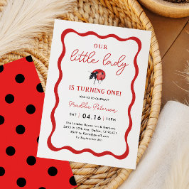 Invitación Nuestro pequeño Chica de Ladybug, primer Fiesta de