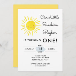 Invitación Nuestro pequeño Chica Sunshine primer Fiesta de cu