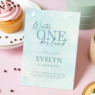 Invitación Nuestro pequeño copo de nieve Cumpleaños de invier