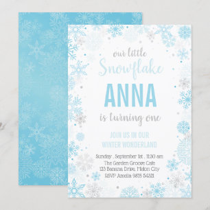 Invitación Nuestro pequeño copo de nieve Primer cumpleaños