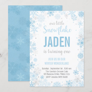 Invitación Nuestro pequeño copo de nieve Primer cumpleaños