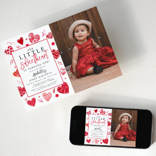 Invitación Nuestro Pequeño Corazón Cumpleaños Fiesta de Fotos