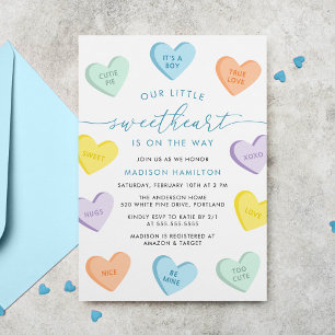 Invitación Nuestro Pequeño Corazón Dulce Fiesta de Bebé