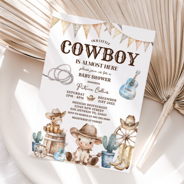 Invitación Nuestro pequeño Cowboy Wild West Baby Shower (Subido por el creador)