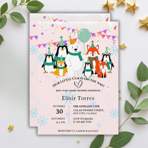 Invitación Nuestro pequeño cubo Baby Shower de animales del