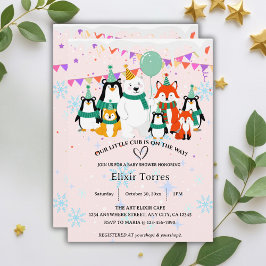 Invitación Nuestro pequeño cubo | Baby Shower de animales del