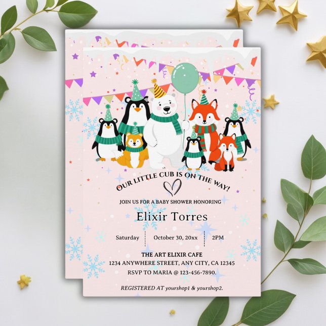 Invitación Nuestro pequeño cubo | Baby Shower de animales del (Subido por el creador)
