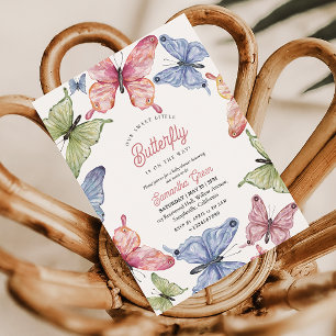 Invitación Nuestro Pequeño Cumpleaños de Bebé Mariposa sin Gé