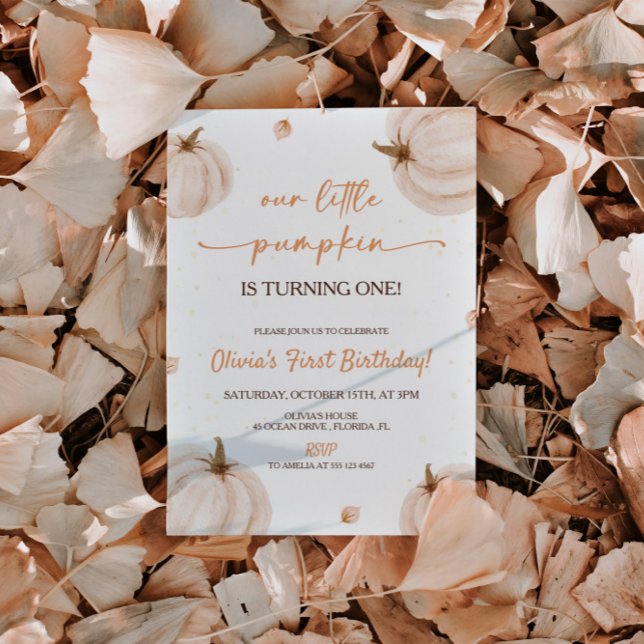 Invitación Nuestro pequeño cumpleaños de calabaza (Subido por el creador)