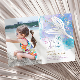 Invitación Nuestro pequeño cumpleaños de color de agua de col