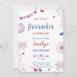 Invitación Nuestro pequeño cumpleaños de Firecracker