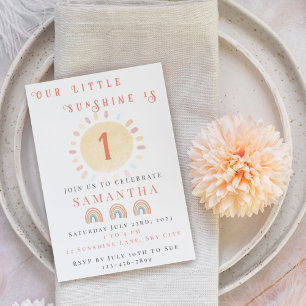 Invitación Nuestro pequeño cumpleaños de sol