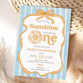 Invitación Nuestro Pequeño Cumpleaños de Sol de Cuadrillé Azu