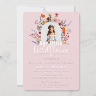 Invitación Nuestro pequeño cumpleaños elegante de flores silv