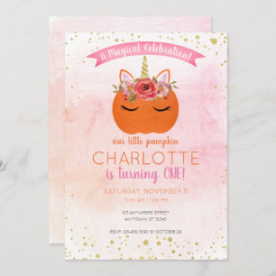 Invitación Nuestro pequeño cumpleaños mágico Unicornio
