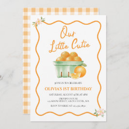 Invitación Nuestro pequeño cumpleaños naranja