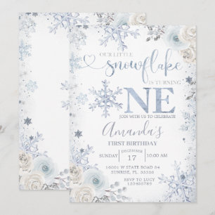 Invitación Nuestro pequeño cumpleaños Pastel Floral