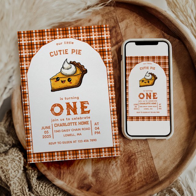 Invitación Nuestro Pequeño Día De Pi De Cutie Primer Cumpleañ (Subido por el creador)