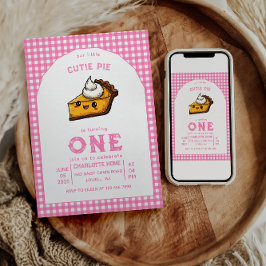 Invitación Nuestro Pequeño Día De Pi De Cutie Primer Cumpleañ