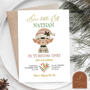 Invitación Nuestro pequeño duende cumpleaños número uno de Na