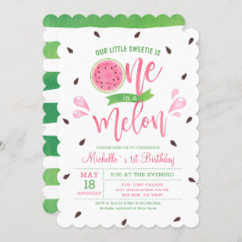 Invitación Nuestro Pequeño Dulce Es Uno En Un Bebé De Melón
