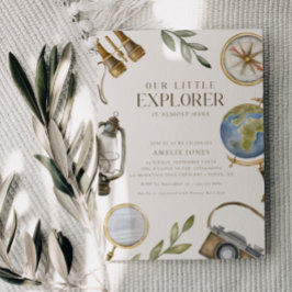 Invitación Nuestro Pequeño Explorador | Adventure Awaits Baby