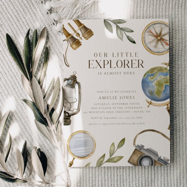 Invitación Nuestro Pequeño Explorador | Adventure Awaits Baby (Available for print and instant digital download!)