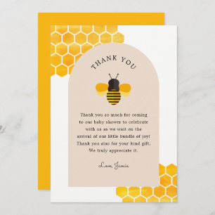 Invitación Nuestro pequeño Fiesta Abeja Gracias