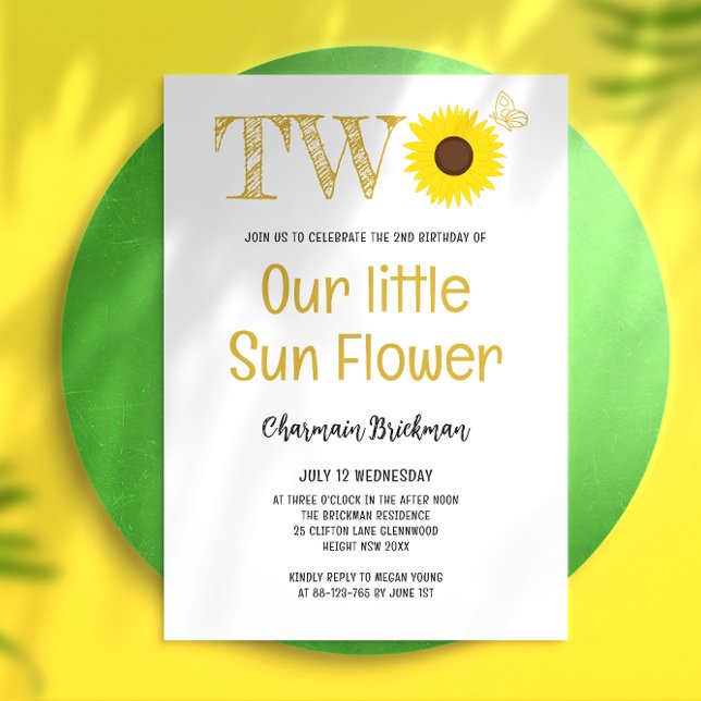 Invitación Nuestro pequeño Fiesta de cumpleaños 2 de flor de  (Subido por el creador)