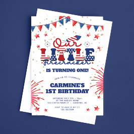 Invitación Nuestro pequeño Firecracker Boys 1er cumpleaños