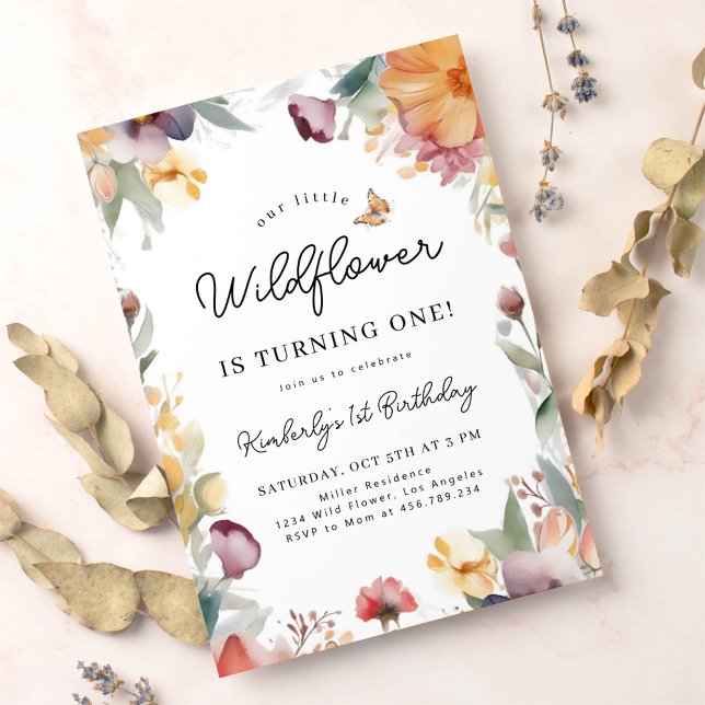 Invitación Nuestro Pequeño Flor Silvestre, primer cumpleaños (Subido por el creador)