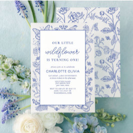 Invitación Nuestro pequeño flor silvestre primer cumpleaños A