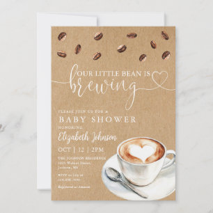Invitación Nuestro Pequeño Frijol Está Preparando Café Baby S