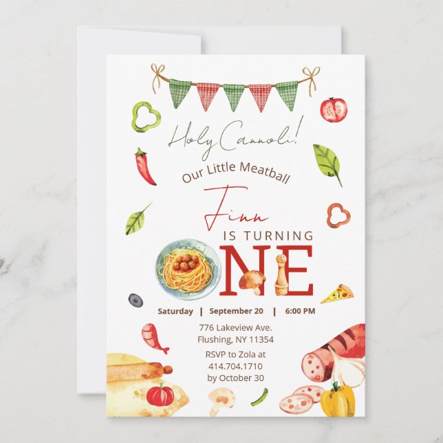 Invitación Nuestro Pequeño Fútbol Primer Cumpleaños (Anverso)