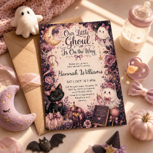 Invitación Nuestro pequeño Ghoul Baby Shower de Halloween