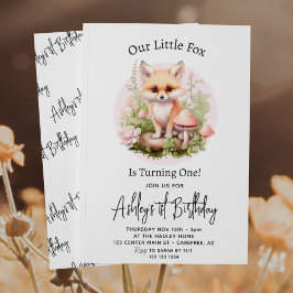 Invitación Nuestro pequeño guión de algodón de Fox Primer Cum