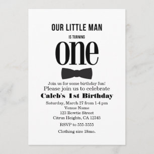 Invitación Nuestro pequeño hombre primer Fiesta de corbata de