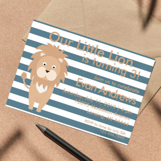 Invitación Nuestro pequeño león, cumpleaños de león, cumpleañ
