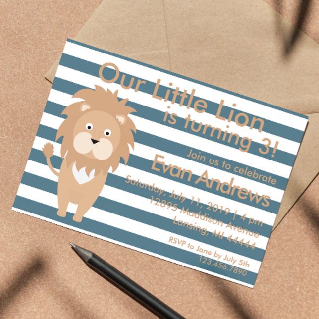 Invitación Nuestro pequeño león, cumpleaños de león, cumpleañ (Subido por el creador)