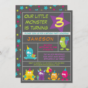 Invitación Nuestro Pequeño Monstruo está invitando al cumplea