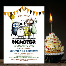 Invitación Nuestro pequeño Monstruo Fiesta de Cumpleaños