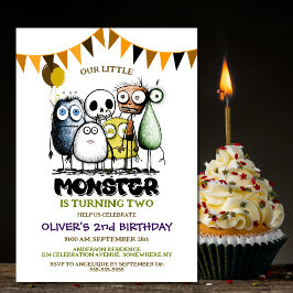 Invitación Nuestro pequeño Monstruo Fiesta de cumpleaños núme