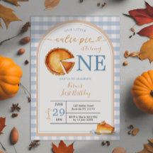 Nuestro pequeño muelle azul Gingham primer cumplea